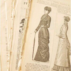 1881 Peterson's Magazine Victorian Ephemera Lot Of 400 Pcs Illustrated LGDWB4